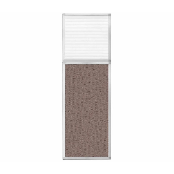 Hush Panel Configurable Cubicle Partition 2' x 6' W/ Window Latte Fabric Clear Fluted Window